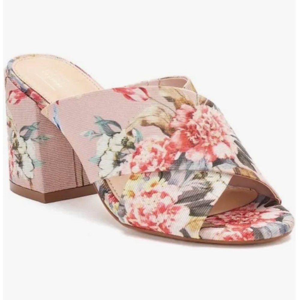 Apt. 9 | Women’s pink Motivated Floral crisis cross bridge block heel shoes Sz 6